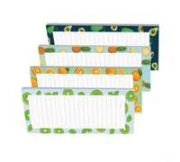 PureBowlic Fruit-Themed Tear-Off Notepad Set, 4 Pack Grocery List Pads For Refrigerator, 21.5x9cm Food Shopping Memo Pads With To-Do Lists,Paper Note Pads For Kitchen Home(Green 4-pack)
