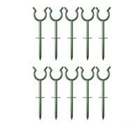 PureBowlic Garden Hose Guide 10 Pack - Easy Install ABS Stakes For Flexible & Soaker Hoses, Secure Outdoor Holder Prevents Kinks And Tangles, Green Supports For Yard Watering