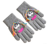 PureBowlic Gloves Winter Sausage Mouth Design Screen-Compatible | Women\'s Knitted Cute Braided Warm Lined Elastic Cycling Driving Fleece Mittens for smartphone Use Cuff Anti-Slip White