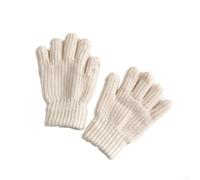 PureBowlic Gloves Winter Stretch Knit Mittens Outdoor School | Kids Full Finger Warm Lined Boys Girls Writing Fleece Play Skin Outdoor School Winter Blue Gray Khaki Yellow Pink