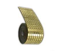 PureBowlic Gold Glass Mosaic for TILE Roll Self-Adhesive Mirror Sheet 4Cm X 5M for Disco Ball DIY Art Projects Wall Ceiling Floor Decor Water Resistant Flexible Trim for Bedroom Kitchen Party(1)
