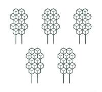 PureBowlic Green Plastic Plant Trellis For Indoor Potted Climbing Plants, 32X16.5cm Garden Support Frame With Ties For Vines, Tomatoes, Morning Glory - 1 Pack(5pcs)