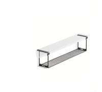 PureBowlic Hanging Storage Organizer For Bathroom Mirror Cabinet Multifunctional Iron Art Shelf For Cosmetics Space Saving Rack White 30X12X9cm Detachable No Drilling Easy Install For Small Space(C)