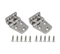 PureBowlic Heavy Duty Boat Hinges 316 Stainless Steel Offset Short Side Secure Deep Hole Fastening Robust 4.5mm Thick 38X54mm Chrome Versatile Marine Yacht RV Cabinet Door Window Box Set 2 Pack