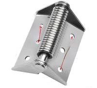 PureBowlic Heavy Duty Spring Door Closer Automatic Hinge, No Drill Installation For Wood Doors, Nickel Plated Iron, Smooth Quiet Closing Action, Fits Left & Right Hand Doors, Silver, 21X8x5cm(C)