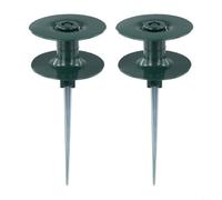 PureBowlic Heavy Duty Zinc Spike Garden Hose Guide with Smooth Resin Wheel for Efficient Hose Routing and Plant Preservation (2pcs)