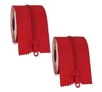 PureBowlic Heavy Duty Zipper Door Tape 2 Pack, 7Ft X 3In Self-Adhesive Cloth Zipper For Greenhouse Construction, Dust Barriers For Tents And Garden Structures, Easy Installation(Red)