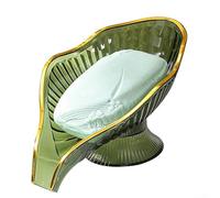 PureBowlic Leaf shaped soap holder with practical drainage feature, nonslip design prevents slipping, for bathroom or kitchen use, PET material (green)