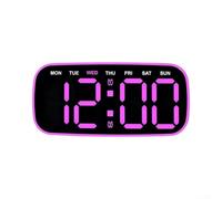 PureBowlic LED Alarm Clock Digital Desk Bedside Bedroom Modern | With Dual Alarms Dimmable Display And Date Stylish Table Large Clear Screen Adjustable Brightness For Home Office Black Color