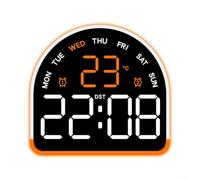 PureBowlic LED Ambient Light Alarm Clock for Temperature Display, Multi-Functional Digital Table Clock for Brightness, Sleep Mode, Dual Time Formats for Home Office Desk, Blue(I)