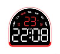 PureBowlic LED Ambient Light Alarm Clock for Temperature Display, Multi-Functional Digital Table Clock for Brightness, Sleep Mode, Dual Time Formats for Home Office Desk, Blue(H)