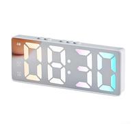 PureBowlic LED Mirror Alarm Clock Voice Control Dual Alarm