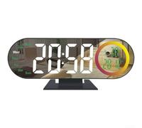 PureBowlic LED Projection Alarm Clock for Temperature Display, Digital Mirror Electronic Clock for Multicolor Night Light, Adjustable Brightness, Snooze Function for Bedroom(Projection White Light)
