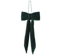 PureBowlic Long Velvet Christmas Bow Tree Ornament Red 60cm