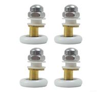PureBowlic Low Noise Shower Door Rollers 32.5x20mm, Nylon Replacement Wheels With Spring Loaded Design For Curved Glass Doors, White, Pack Of 4(20mm)