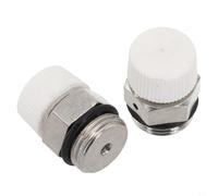 PureBowlic Manual Radiator Air Vent Valve For BSP Male Thread Sizes 1/8,1/4,3/8,1/2, 3/4, Nickel Plated Brass With Nylon For Central Heating Systems, Easily Installation 2 Pack (3/8)