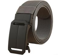 PureBowlic Men's Automatic Buckle Belt With High Elasticity Nylon Strap, Alloy Clasp For Casual Outdoor Wear, Adjustable 120Cm Length In Black(D)