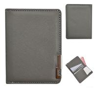 PureBowlic Men's Slim Wallet With Metal Edging, Thin PU Leather Bifold Wallet With Multiple Card Slots And Money Clip, Compact Short Wallet For Daily Carry(Gray)