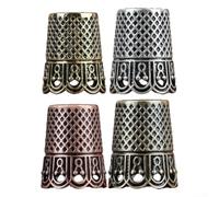 PureBowlic Metal Thimble Ring For Sewing And Embroidery,Brass Finger Protector Guard For DIY Craft Tailoring Projects, Full Cover Tool In Copper Gold Silver Bronze(Silver)