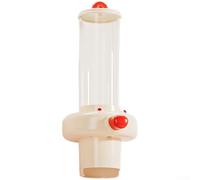 PureBowlic Mounted Press Type Cup Dispenser Automatic One-Touch Cup Holder 40-Cup Capacity No-Drill Installation Transparent Cover Milk Red Suitable For Kitchen Office Living Area(Creamy Pink)