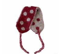 PureBowlic Muffs Winter Ear Outdoor Tie-Back Headband Cold Neck | Women\'s Adjustable Soft Thermal Weather For Polka Dot Girls Fleece Activities Pattern Warmer Wrap Ladies Outdoor Beige