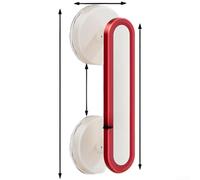 PureBowlic No Drill Suction Cup Cabinet Handle for Glass Door Fridge Drawer, Strong Vacuum Lock ABS Pull Knob, Easy Install on Smooth Tiles for WINDOWS Sliding Doors, Red(A)