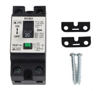 PureBowlic NT50 2P for mini RCCB 20A 30mA Residual Current Circuit Breaker DIN Rail Leakage Protector Compact ABS Home Kitchen Bathroom Device Black 10x8x5CM