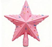 PureBowlic Pink White Christmas Tree Star Plastic 20cm Pink White Christmas