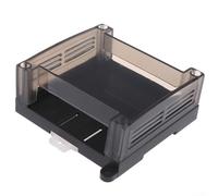 PureBowlic Plastic DIN Rail Enclosure 95x90x40mm Transparent Cover Mount Control Box for PLC Industsrial Automation Gray Housing dustsproof