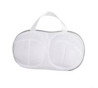 PureBowlic Polyester Laundry Bag for Delicates with Anti-Deformation Structure to Preserve Bra Shape, Fine Mesh to Allow Water Flow and Trap Lint, Secure Drawstring Closure for Safe Washing(grey side)