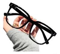 PureBowlic Retro Square Glasses Frames For Women, Anti Blue Light PC Lens Eyewear, Lightweight Round Face Optical Frame, Literary Chinese Style Spectacles For Daily Screen Use, Black(Black)