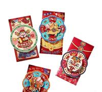 PureBowlic Rotating Red Envelopes With Chinese Motifs, 360° Interactive Wheel Bags For Lunar New Year Weddings Birthdays, Luck Prosperity My Pack, Paper 20X10cm, 2-Pack(2pcs)