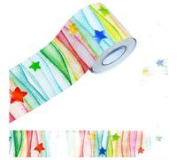 PureBowlic Self- Roll Blackboard Border Stickssers For Bulletin Board Decorations, Easily Craft Paper For Classroom Display And DIY Projects, Multicolor 7.6x6.5cm(T214)