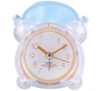 PureBowlic Silent Alarm Clock With Night Light, Cute Candy Color Glow In The Dark Desk Clock For Students Bedroom, for battery Powers Quiet Sweep Movement, Pink(Orange)