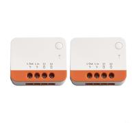 PureBowlic Smart For ZIGBEE 3.0 Two Way Switch Module No Neutral Required Voice And App Control Compact DIN Rail Mount Upgrade For Stair Lighting Automation And(2PCS.)