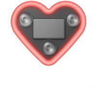 PureBowlic Solar Powered Car LED Window Light Heart Shape Neon Ambient Decor Suction Cup, Auto On/Off Via Light & Vibration Sensor, Multiple Modes For Interior Pink Blue Red(Red)