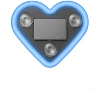 PureBowlic Solar Powered Car LED Window Light Heart Shape Neon Ambient Decor Suction Cup, Auto On/Off Via Light & Vibration Sensor, Multiple Modes For Interior Pink Blue Red(Blue)