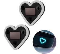 PureBowlic Solar Powered Heart LED Car Light, Neon Decoration Suction Cups, Multi-Mode Mood Lighting For Vehicle Interior, Romantic Ambient Lamp, Pink Blue Red(F)