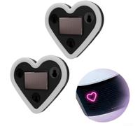 PureBowlic Solar Powered Heart LED Car Light, Neon Decoration Suction Cups, Multi-Mode Mood Lighting For Vehicle Interior, Romantic Ambient Lamp, Pink Blue Red(E)