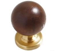 PureBowlic Solid Brass Cabinet Handles Vintage Walnut T Shape Pulls Retro Furniture Hardware For Kitchen Cupboard Wardrobe Door Drawer Gold Finish 1 Pack(F)