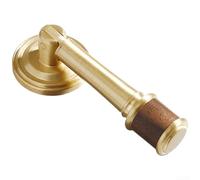 PureBowlic Solid Brass Cabinet Handles Vintage Walnut T Shape Pulls Retro Furniture Hardware For Kitchen Cupboard Wardrobe Door Drawer Gold Finish 1 Pack(J)