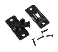 PureBowlic Stainless Steel 90 Degree Door Bolt With Right Angle Locking Mechanism For Sliding Doors, Robust Household Latch Buckle, Easy Install Space-Saving Design For Homes Security Upgrade(Black)