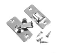 PureBowlic Stainless Steel 90 Degree Door Bolt With Right Angle Locking Mechanism For Sliding Doors, Robust Household Latch Buckle, Easy Install Space-Saving Design For Homes Security Upgrade(Silver)