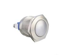 PureBowlic Stainless Steel Momentary Push Button Switch 19Mm IP67 Waterproof 2A 250V SPST Nickel-Plated Copper for Automotive Marine Motorcycle LED Electronic Projects Panel Mount