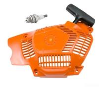 PureBowlic Starter Pull Rope Recoil Assembly with Left Side Panel and Spark Component for H555/ 565/ 560XP/ Chainsaws, Precise Fit Replacement Part for Forestry Tasks, Orange(C)
