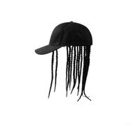 PureBowlic Unisex Baseball Cap With Long Dreadlocks For Wig For Men And Women, Hop For Punk Hat, High Temperature Fiber Hair Extension, Black Brown 13.8 Inch Or Black 17.7 Inch Length(Black)