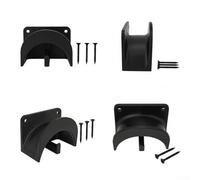 PureBowlic Wall Mount Cable Organizer Plastic Storage Hook With Curved Groove For Living Room Secure Screw Fixation Tool Hanger Space Saving Multi-Purpose Accessories 4 Pack Black 10X5x7cm