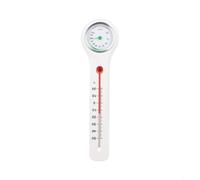 PureBowlic Wall Mounted Thermometer Hygrometer Measures Temperature And Humidity Mechanical Operation Battery Large For Indoor Outdoor Use ABS Home Office Garden Lab