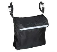 PureBowlic Wheelchair Side Bag For Rollator Walker Scooter, Armrest Storage Pouch With Adjustable Straps, 420D Oxford Travel Tote For Seniors Mobility Aids, Black For 18X16x8 Inch(Is black)