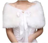 PureBowlic White Plush Bridal Cape Shawl With Elegant Bow Tie Sash, Soft Wedding Shoulder Cover Wrap For Women Brides, Flowing Ribbon Accents For Wedding Dresses Qipao Evening Gowns All-Season Wear